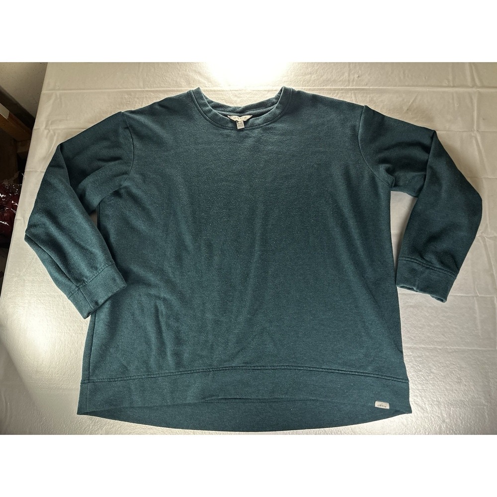 Orvis Sweater‎ Mens XL Teal Green Modal Blend Long Sleeve Crewneck Pullover